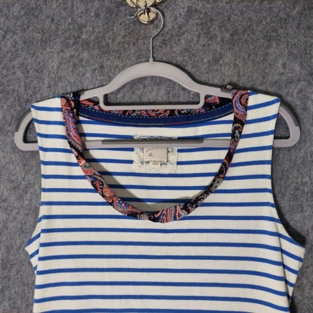 Anthropologie Postmark Tunic S Mix Print Hi‎ Lo Ruffle Chiffon Stretch Coastal - Picture 11 of 16